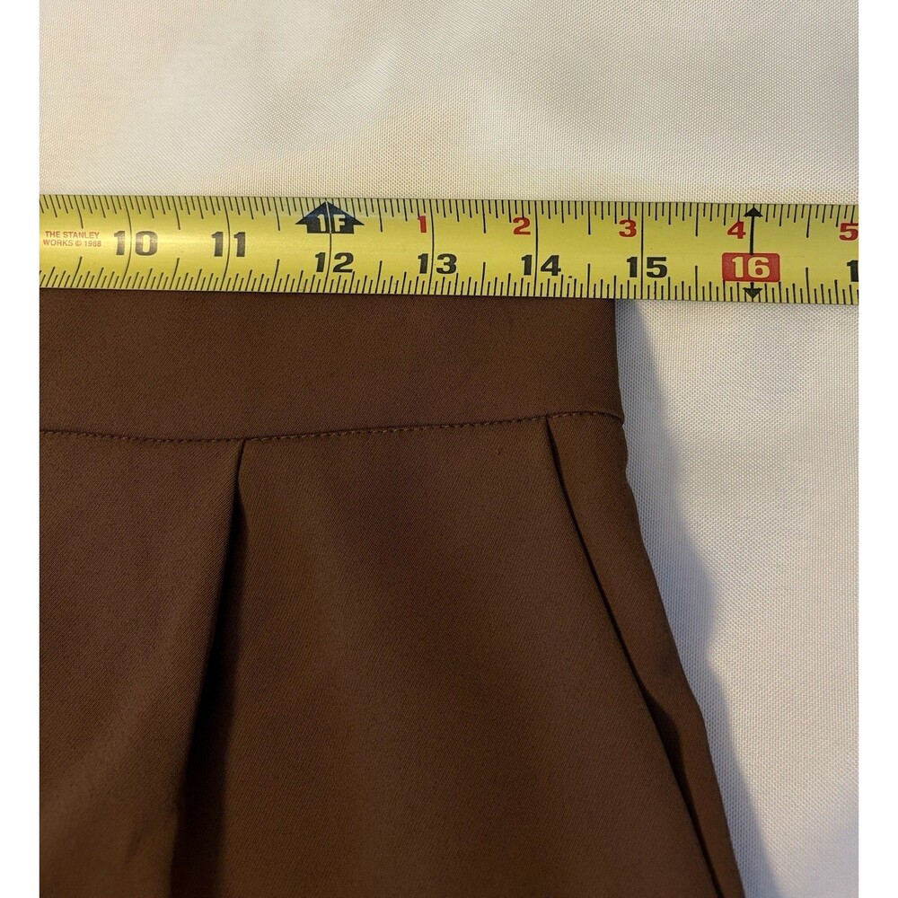 MELLODAY Brown High Rise Front Pleat Shorts Medium 7.5" Inseam Dressy Flowy NEW - Picture 11 of 11